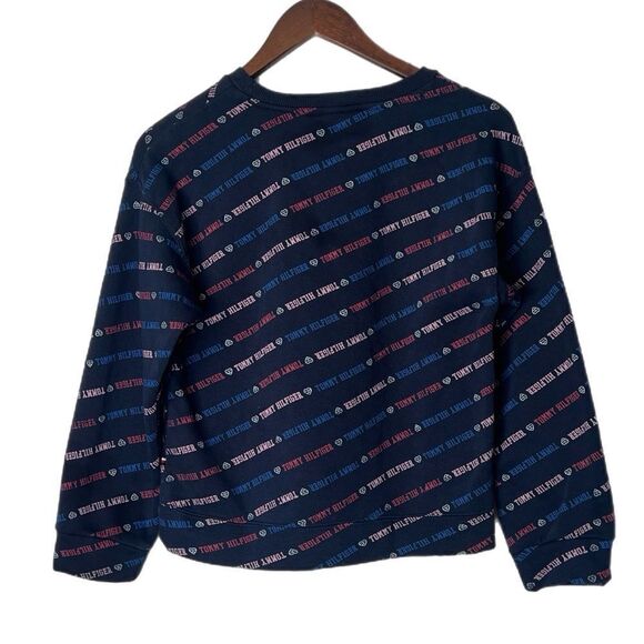 Tommy Hilfiger Girls Long Sleeve Logo Crewneck Sweatshirt - Picture 2 of 5